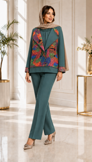کت رگلان ژاکارد طوطی